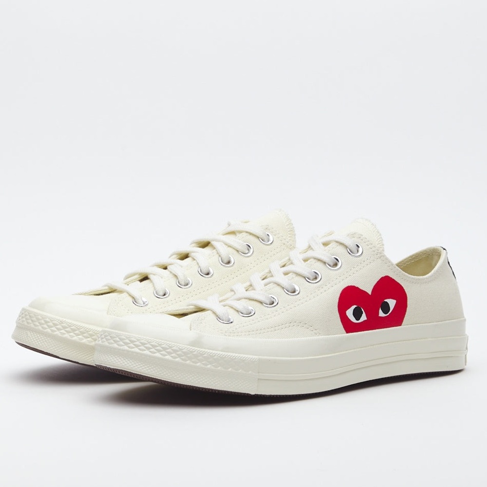 Comme des Garçons White Converse Low Top Sneakers Woman Size 11 (oversized)